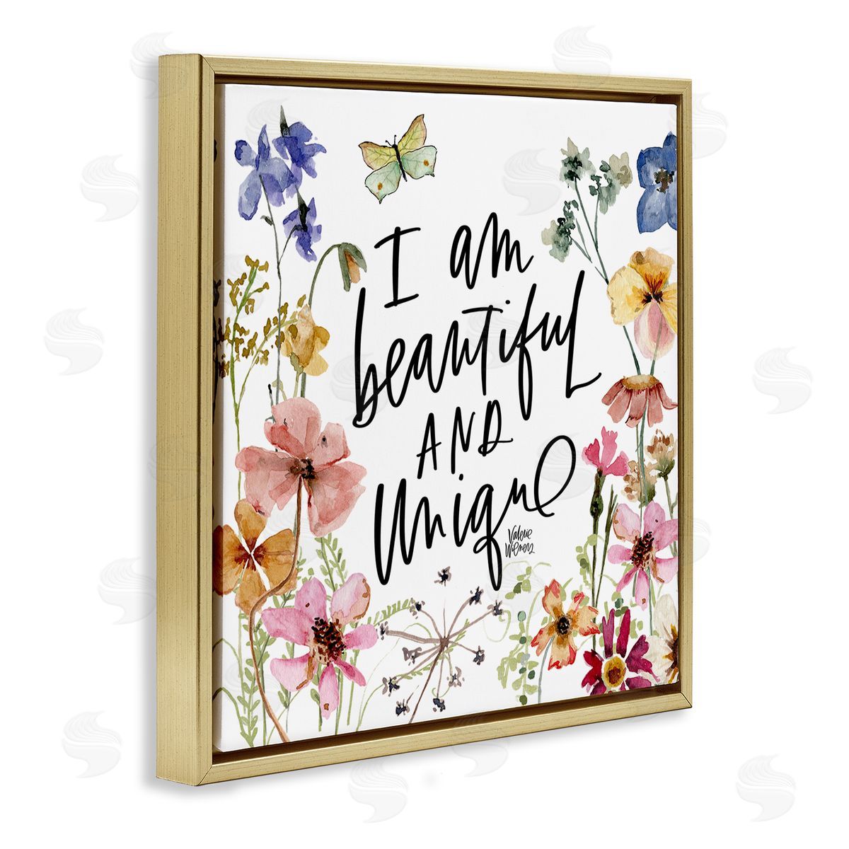 Valerie Wieners Beautiful & Unique Uplifting Nature Gold Floating Frame Canvas Wall Art Print