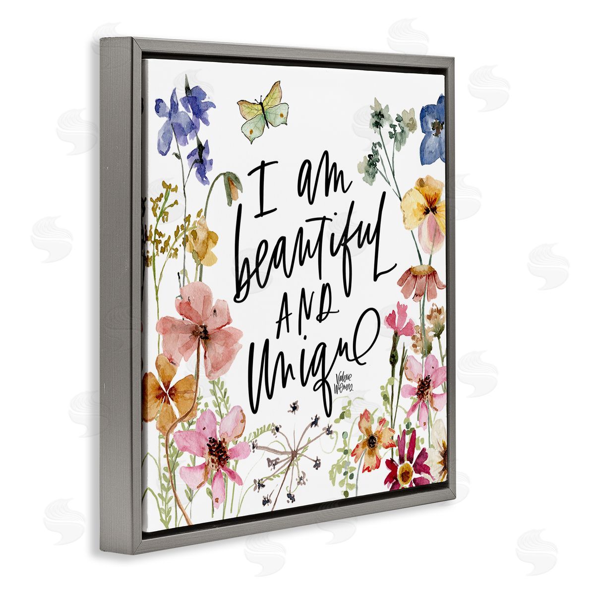 Valerie Wieners Beautiful & Unique Uplifting Nature Gray Floating Frame Canvas Wall Art Print