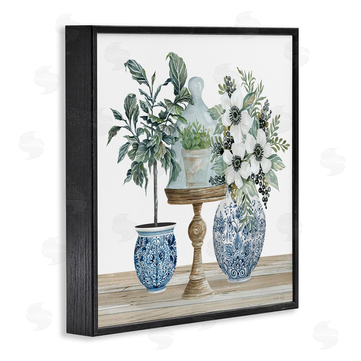 Cindy Jacobs Assorted Floral Blossoms Array Black Framed Glicee Wall Art Print