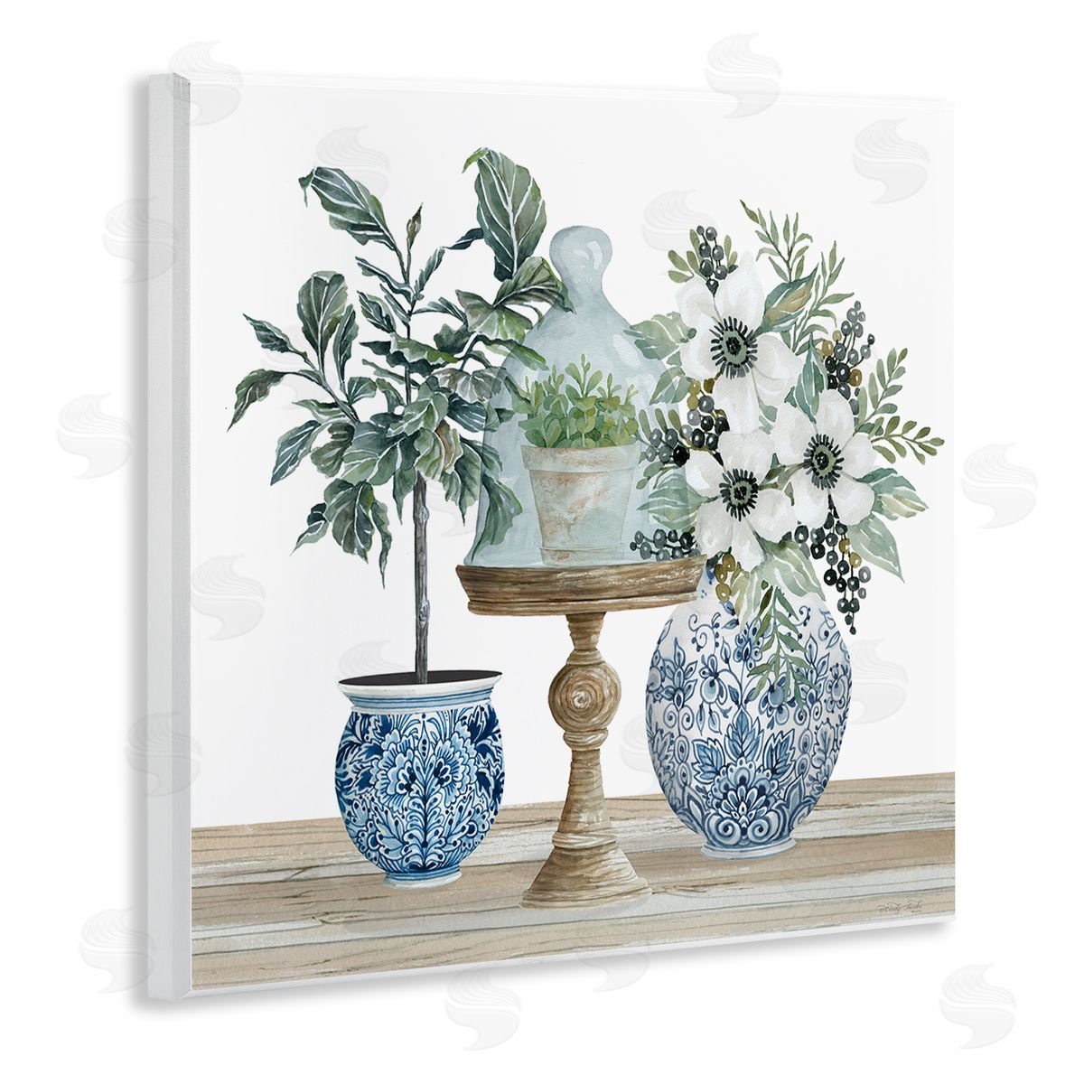 Cindy Jacobs Assorted Floral Blossoms Array Wooden Wall Plaque Art Print