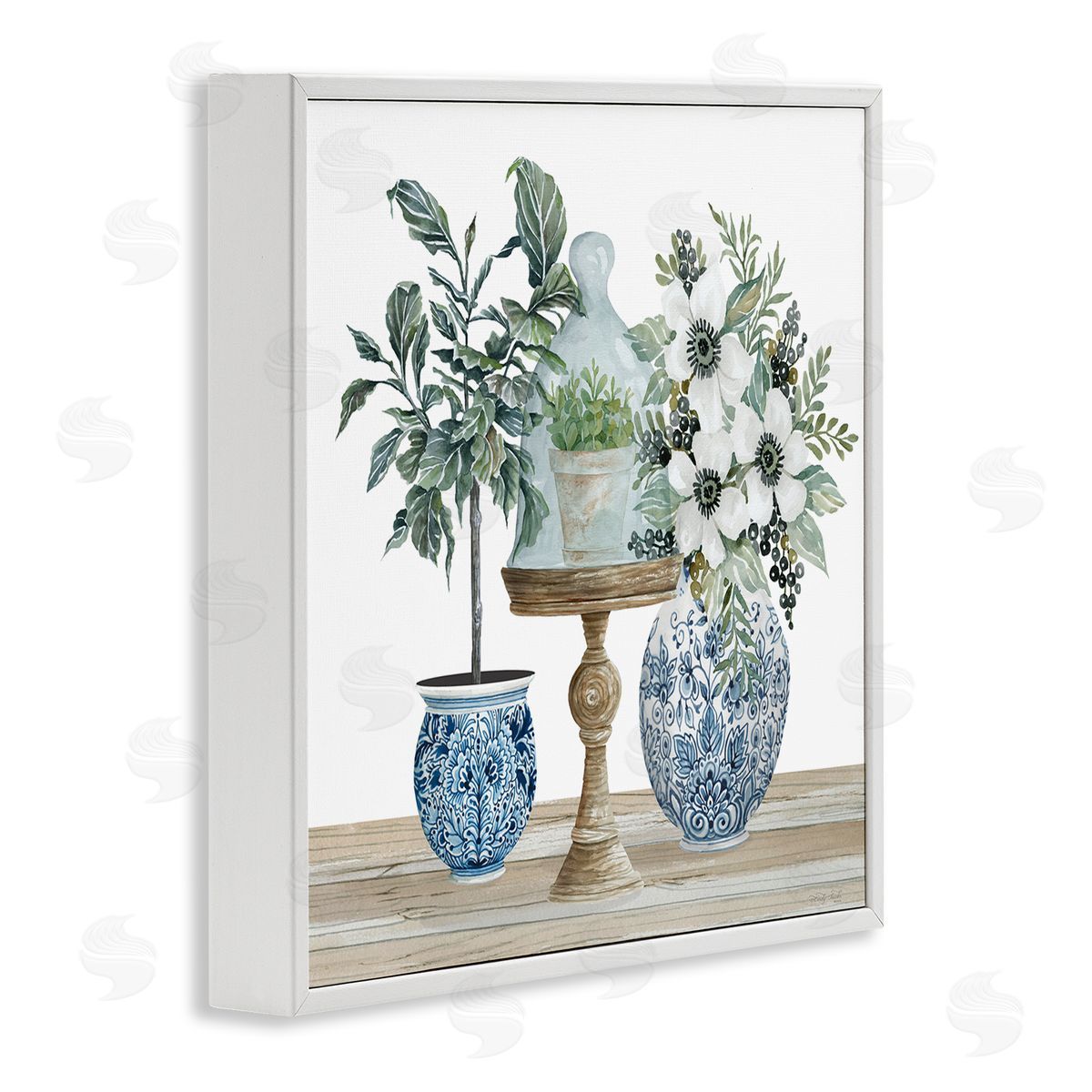 Cindy Jacobs Assorted Floral Blossoms Array White Framed Glicee Wall Art Print
