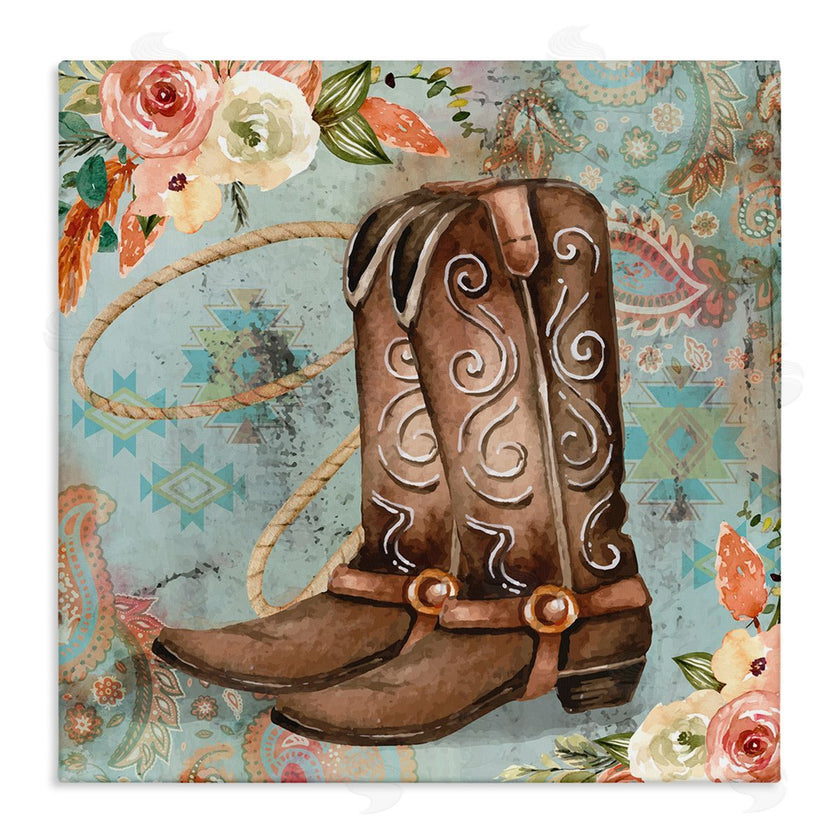 ND Art | Cowboy Boots Western Paisley Florals