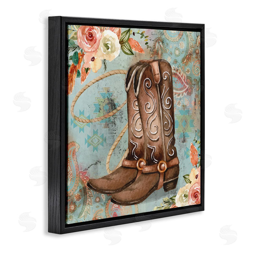 ND Art | Cowboy Boots Western Paisley Florals