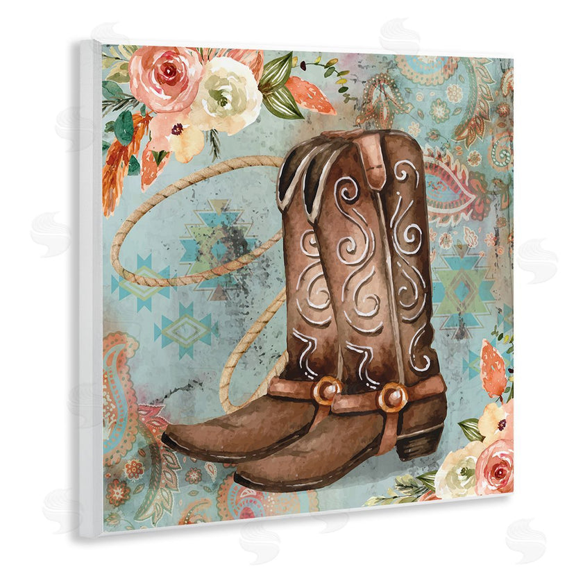 ND Art | Cowboy Boots Western Paisley Florals