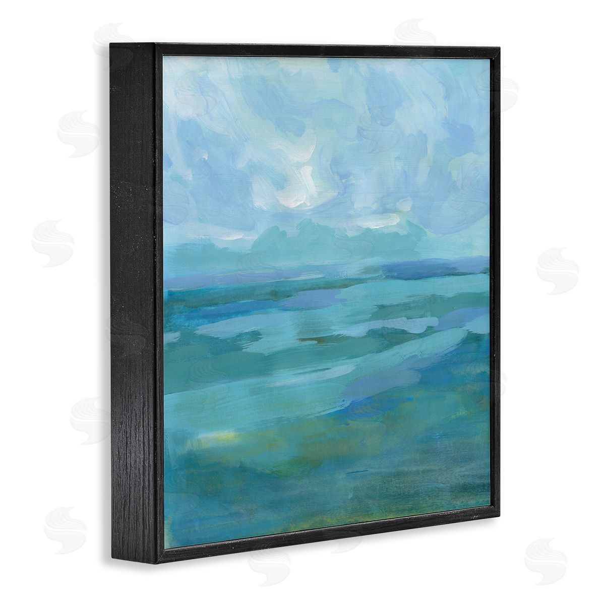 Victoria Barnes Abstract Sea Waves Landscape Black Framed Glicee Wall Art Print
