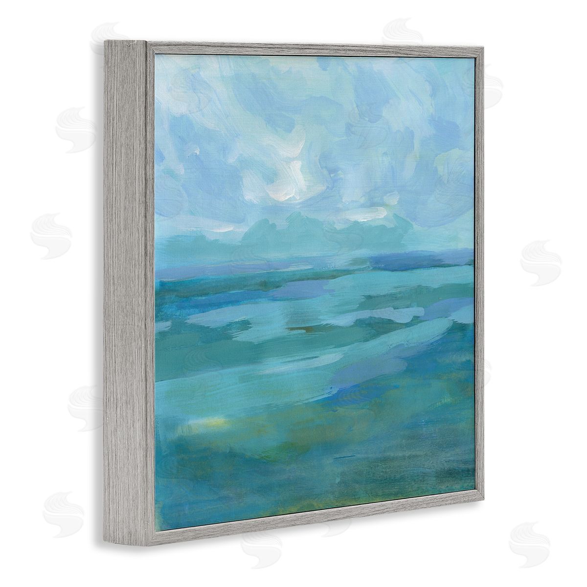 Victoria Barnes Abstract Sea Waves Landscape Gray Framed Glicee Wall Art Print