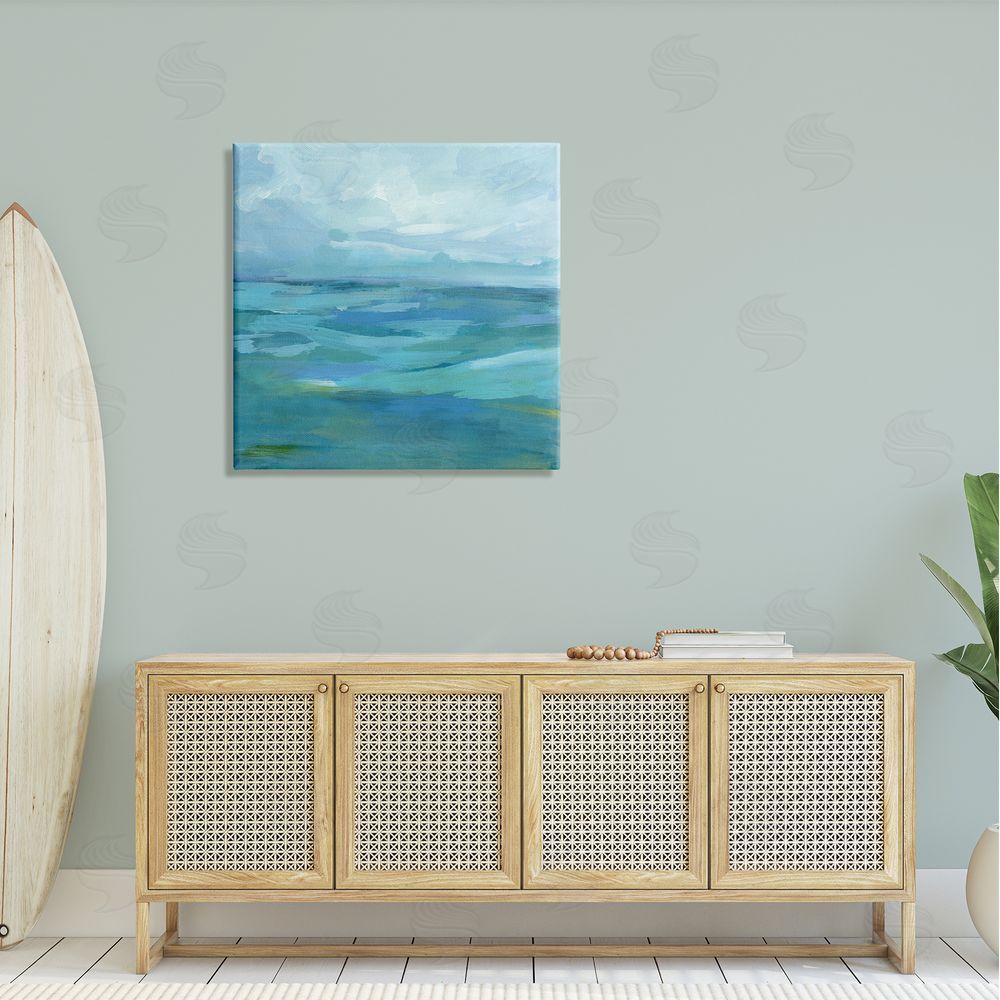 Victoria Barnes Flowing Ocean Tide Abstract Canvas Wall Art in Room