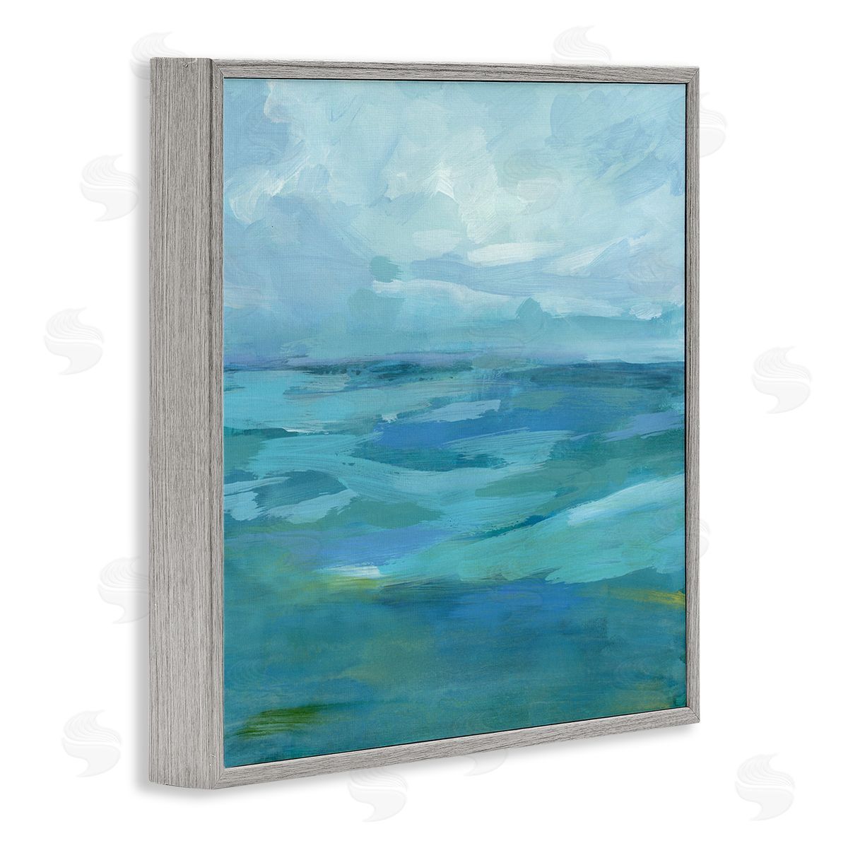 Victoria Barnes Flowing Ocean Tide Abstract Gray Framed Glicee Wall Art Print