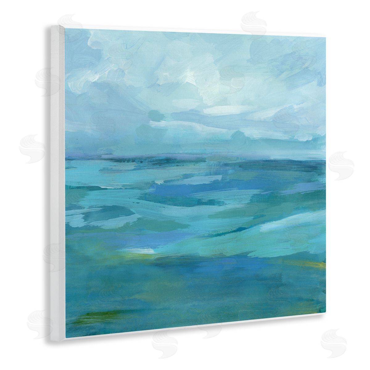Victoria Barnes Flowing Ocean Tide Abstract Wooden Wall Plaque Art Print
