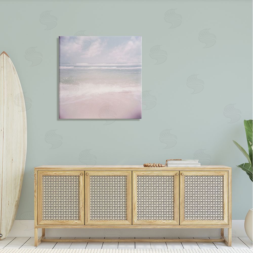 Lynann Colligan Pastel Beach Waves Horizon  Canvas Wall Art in Room