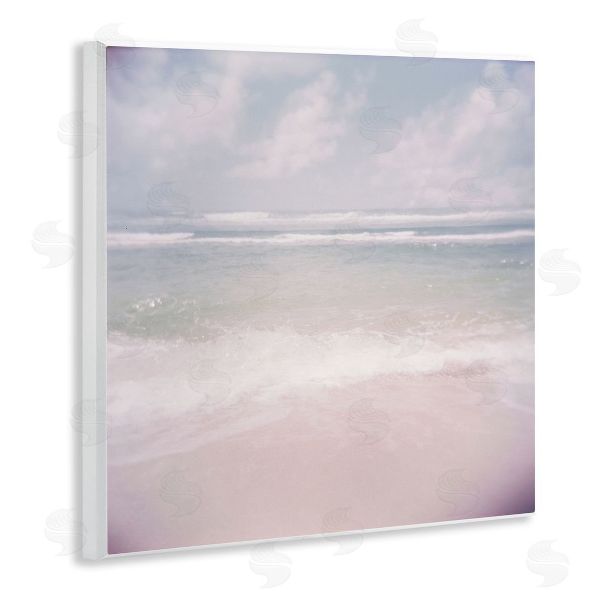 Lynann Colligan Pastel Beach Waves Horizon  Wooden Wall Plaque Art Print