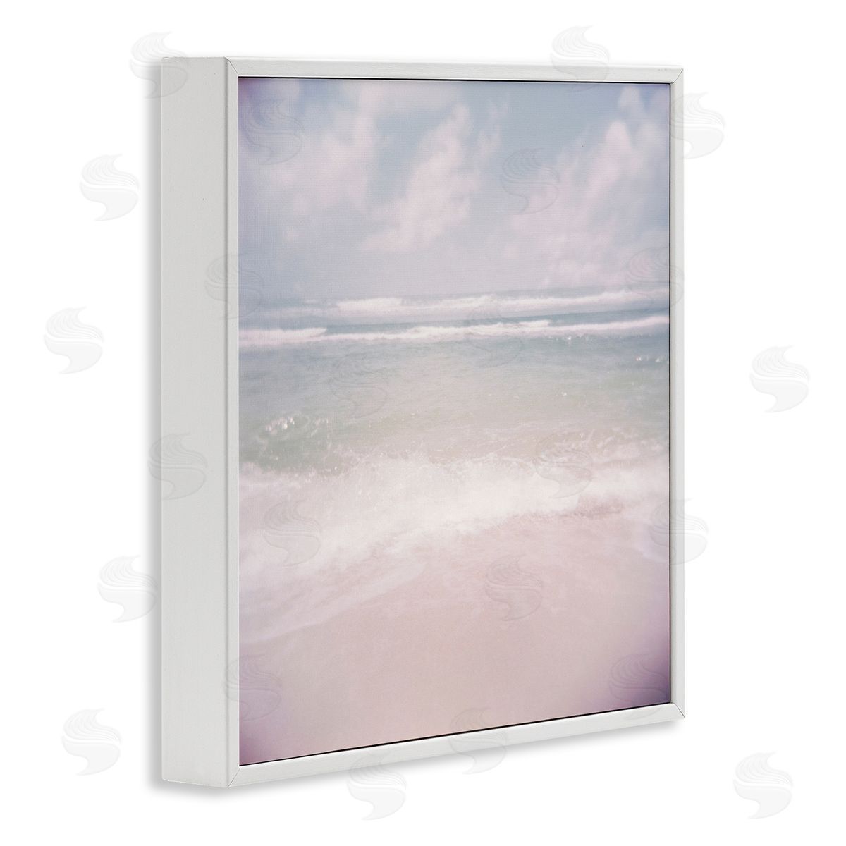 Lynann Colligan Pastel Beach Waves Horizon  White Framed Glicee Wall Art Print