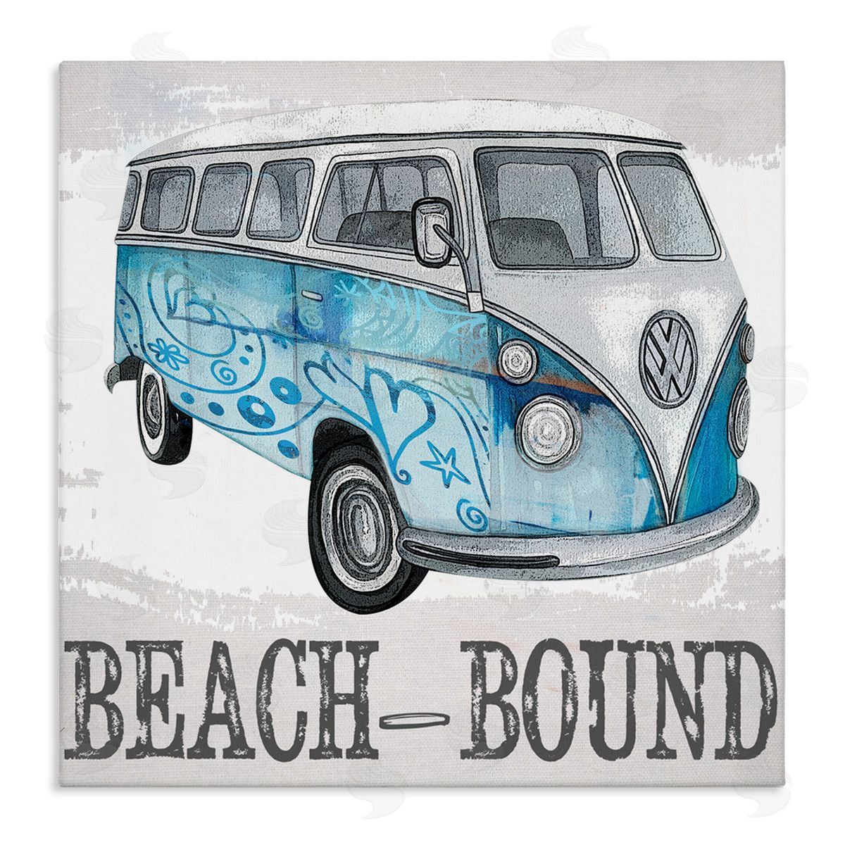 Karen Smith Beach Bound Summer Vacation Van Stretched Canvas Wall Art Print