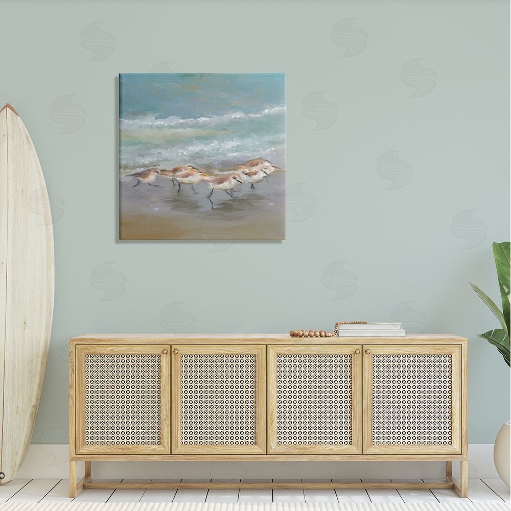 Rick Novak Nautical Sea Birds Shoreline Waves Canvas Wall Art in Room