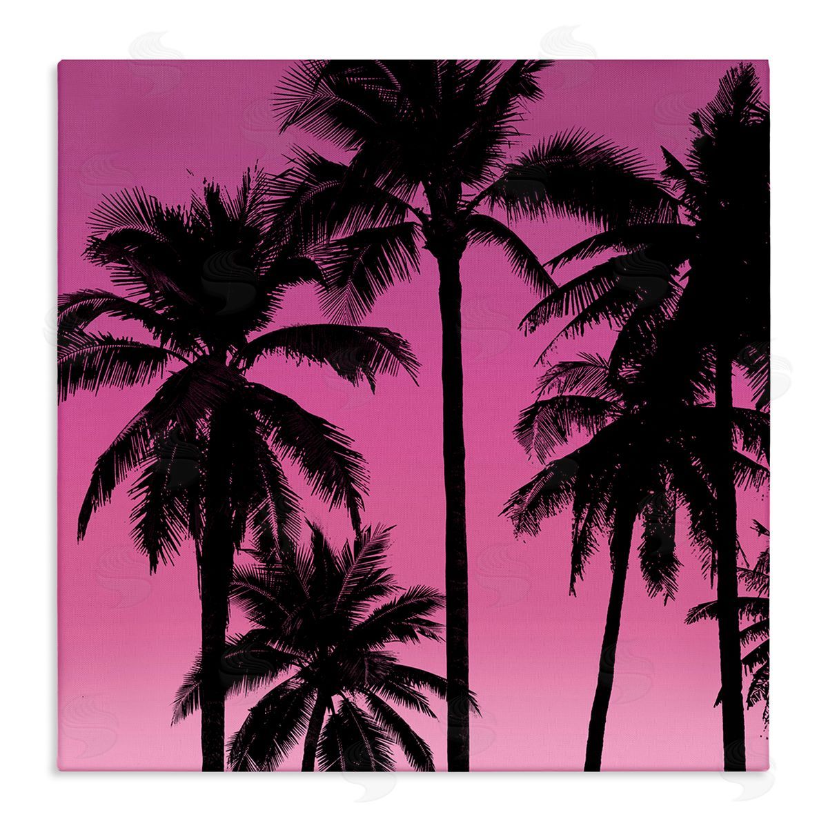 Mia Jensen Pink Tropical Sunset Palm Trees Stretched Canvas Wall Art Print