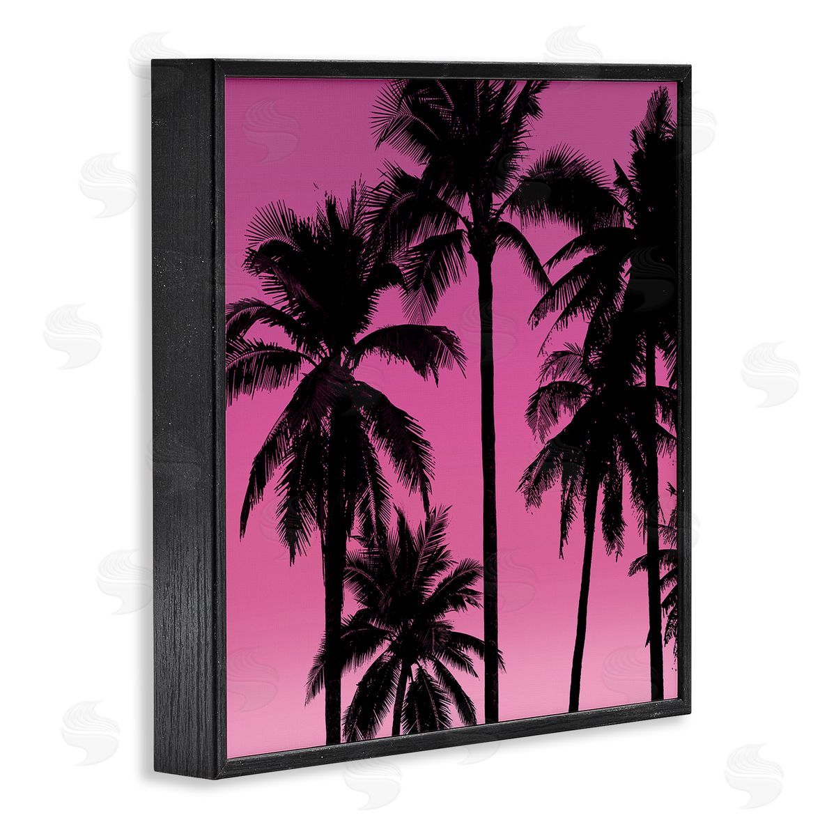 Mia Jensen Pink Tropical Sunset Palm Trees Black Framed Glicee Wall Art Print
