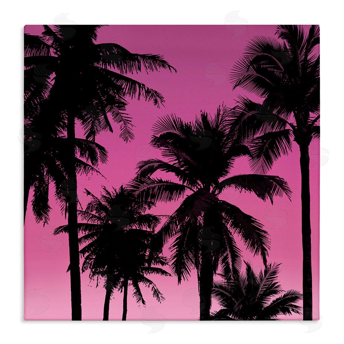 Mia Jensen Palm Trees Sunset Silhouette Stretched Canvas Wall Art Print