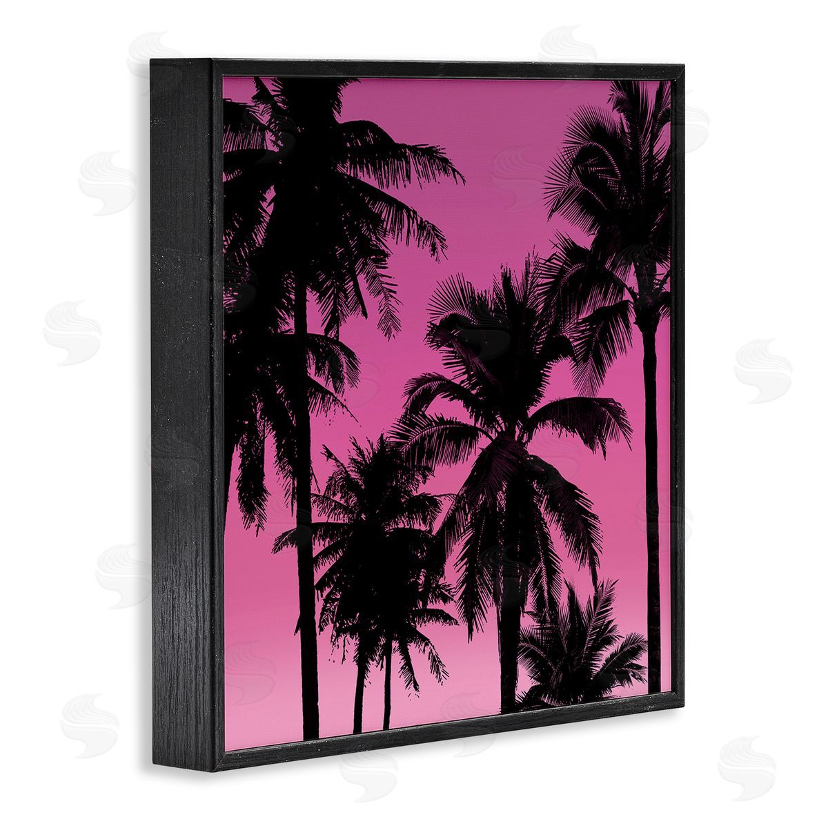 Mia Jensen Palm Trees Sunset Silhouette Black Framed Glicee Wall Art Print