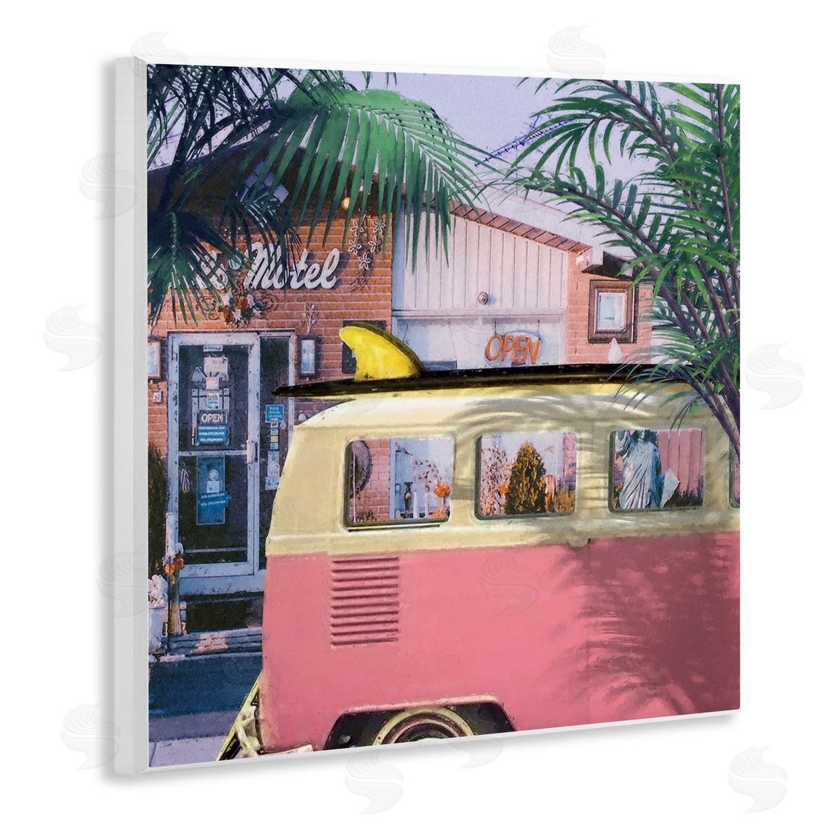 Steve Hunziker Retro Summer Palms Vacation Wooden Wall Plaque Art Print
