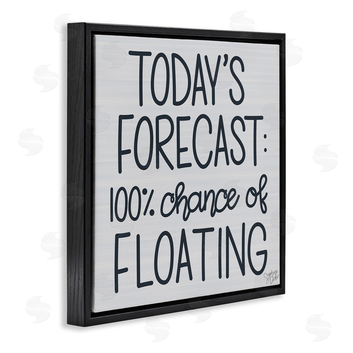Stephanie Dicks Today's Forecast Floating Grey Phrase Black Floating Frame Canvas Wall Art Print
