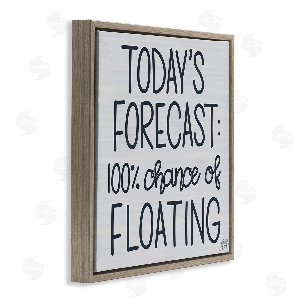 Stephanie Dicks Today's Forecast Floating Grey Phrase Brown Floating Frame Canvas Wall Art Print