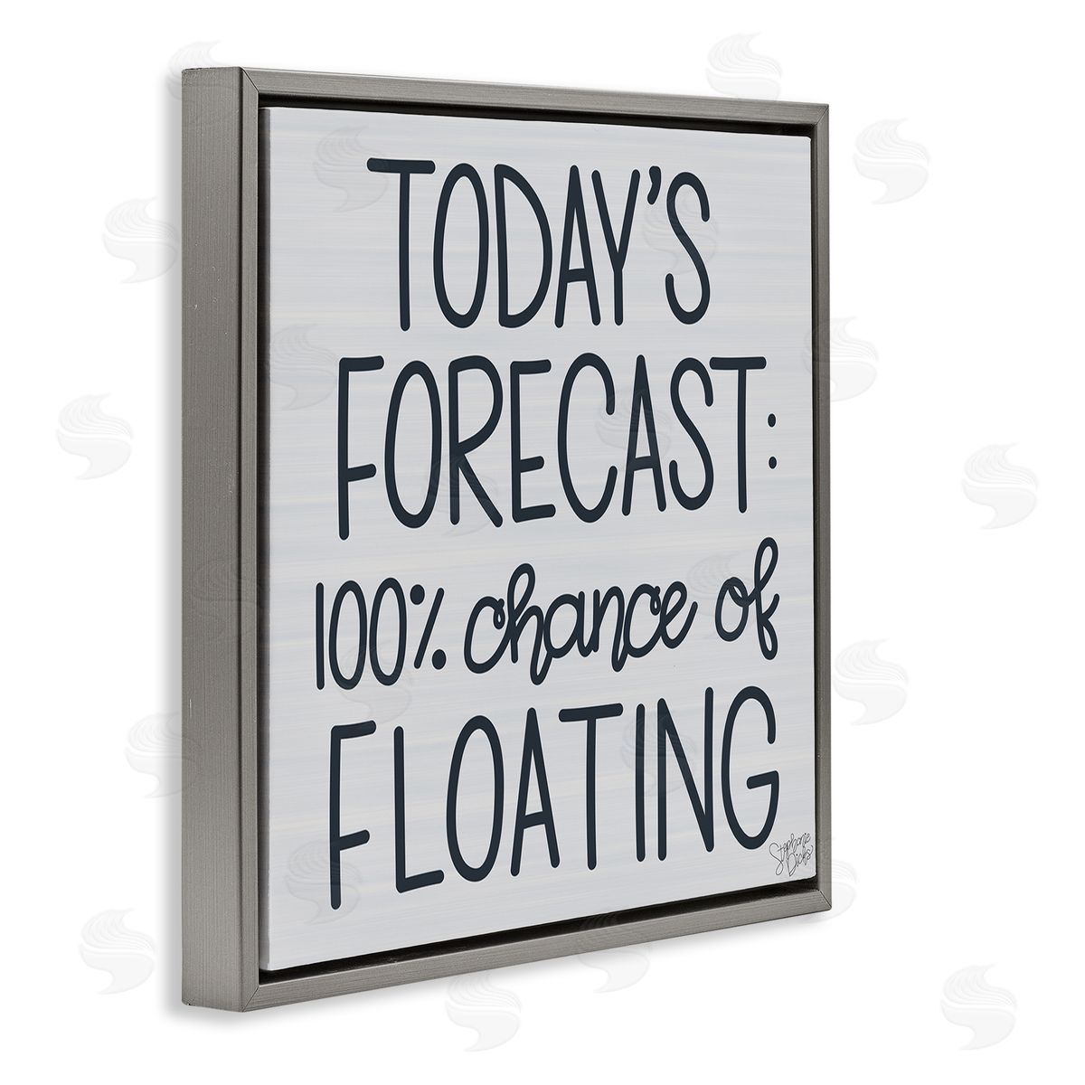 Stephanie Dicks Today's Forecast Floating Grey Phrase Gray Floating Frame Canvas Wall Art Print