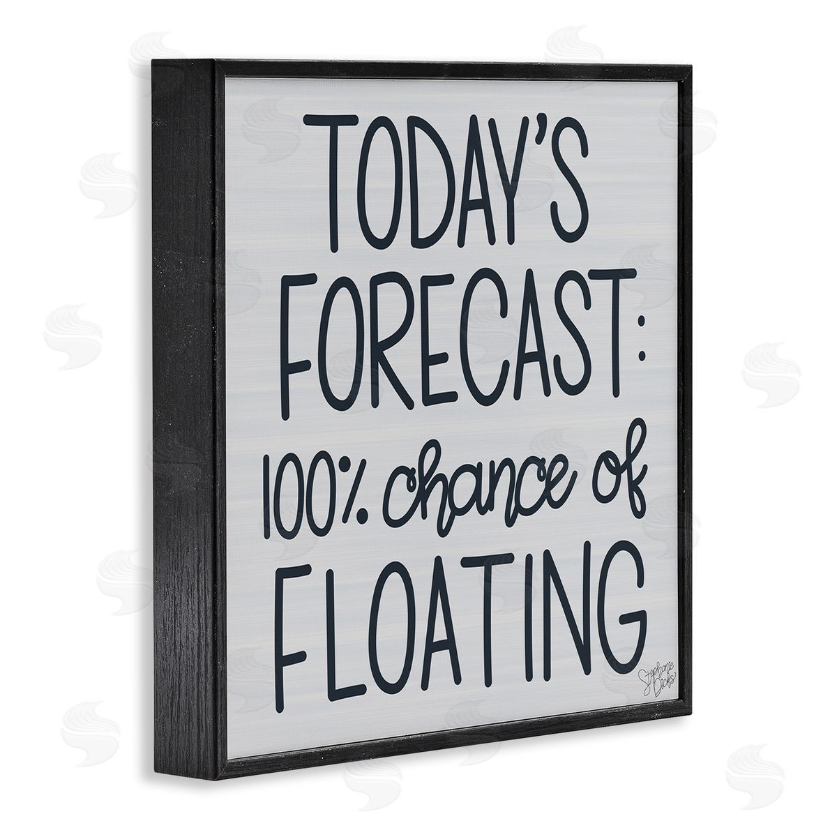 Stephanie Dicks Today's Forecast Floating Grey Phrase Black Framed Glicee Wall Art Print