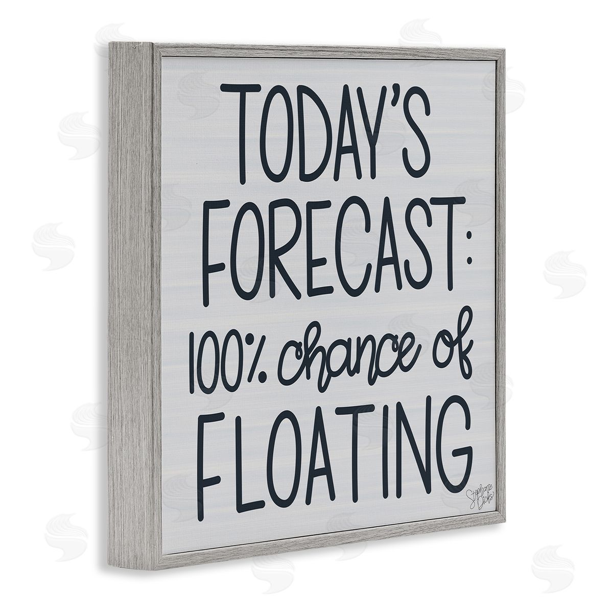 Stephanie Dicks Today's Forecast Floating Grey Phrase Gray Framed Glicee Wall Art Print