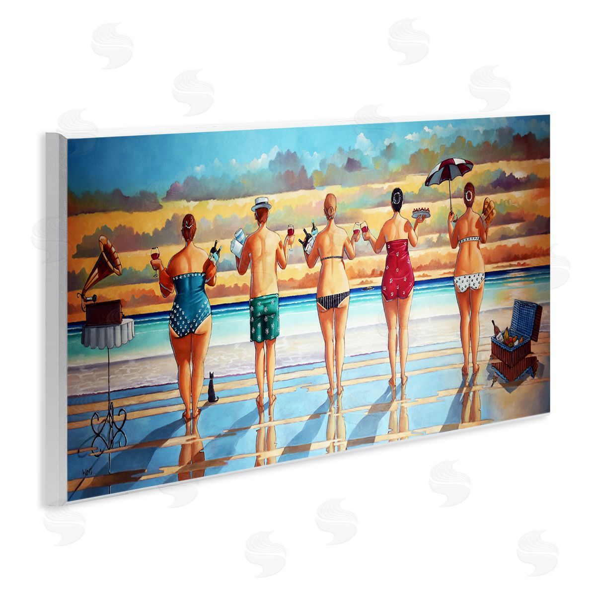 Beach Friends Coastal Summer Fun Wood Plaque Wall Art, Home Decor by Ronald West