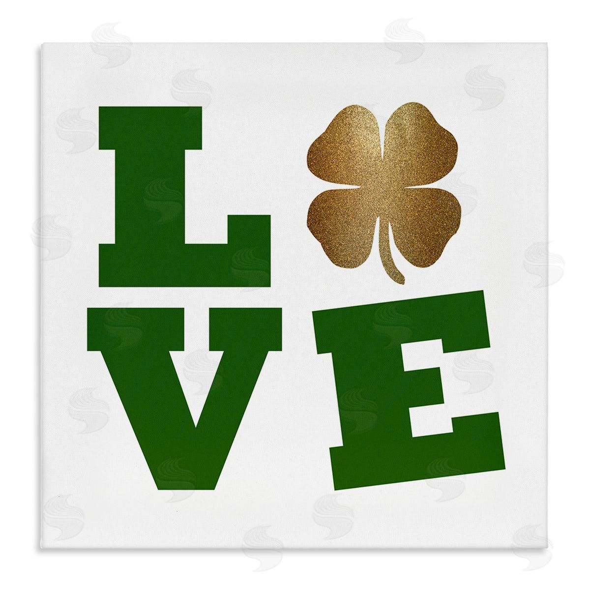 St Patrick's Day Clover Love Canvas Wall Art, Home Decor by Sheldon Lewis