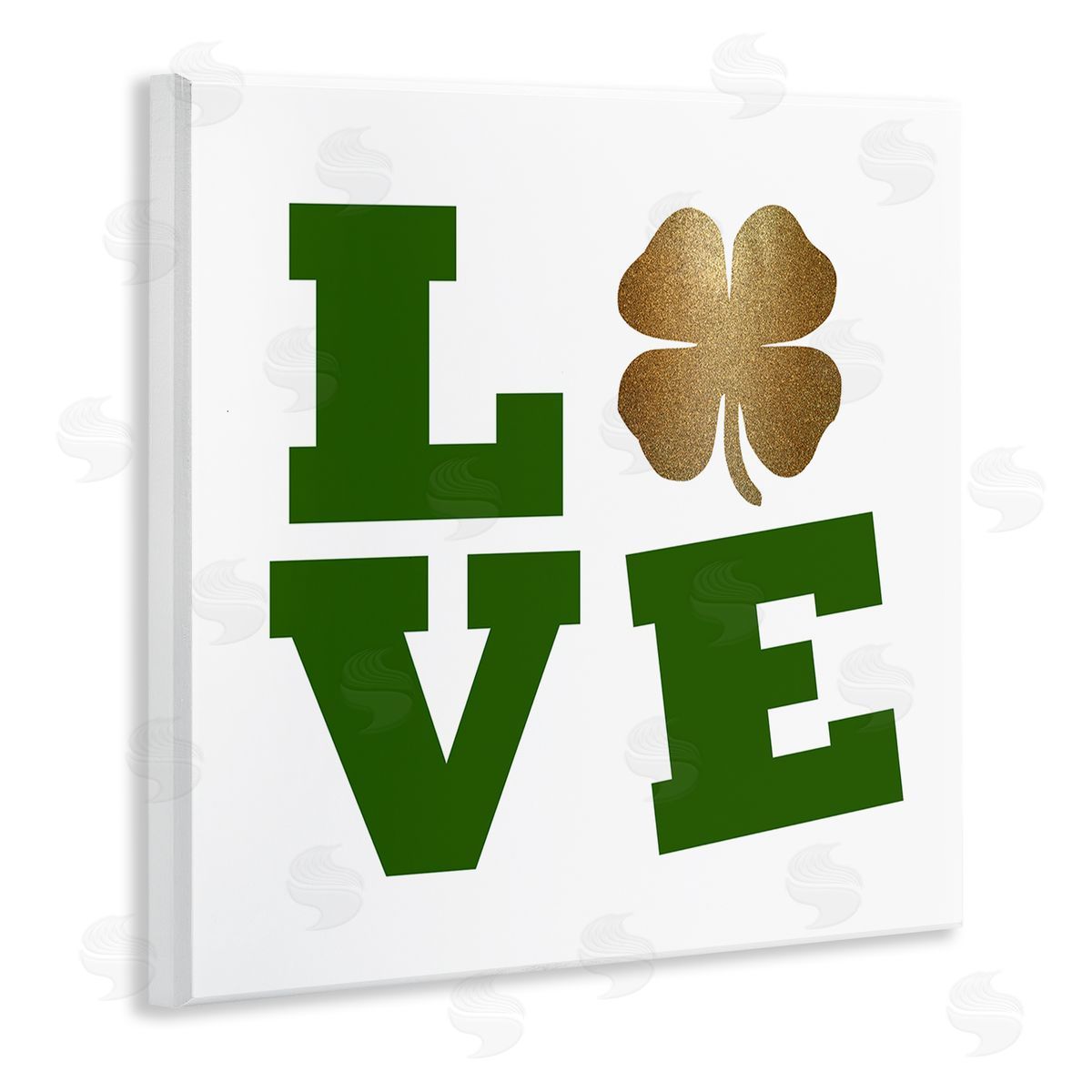 St Patrick's Day Clover Love Wood Plaque Wall Art, Home Decor by Sheldon Lewis