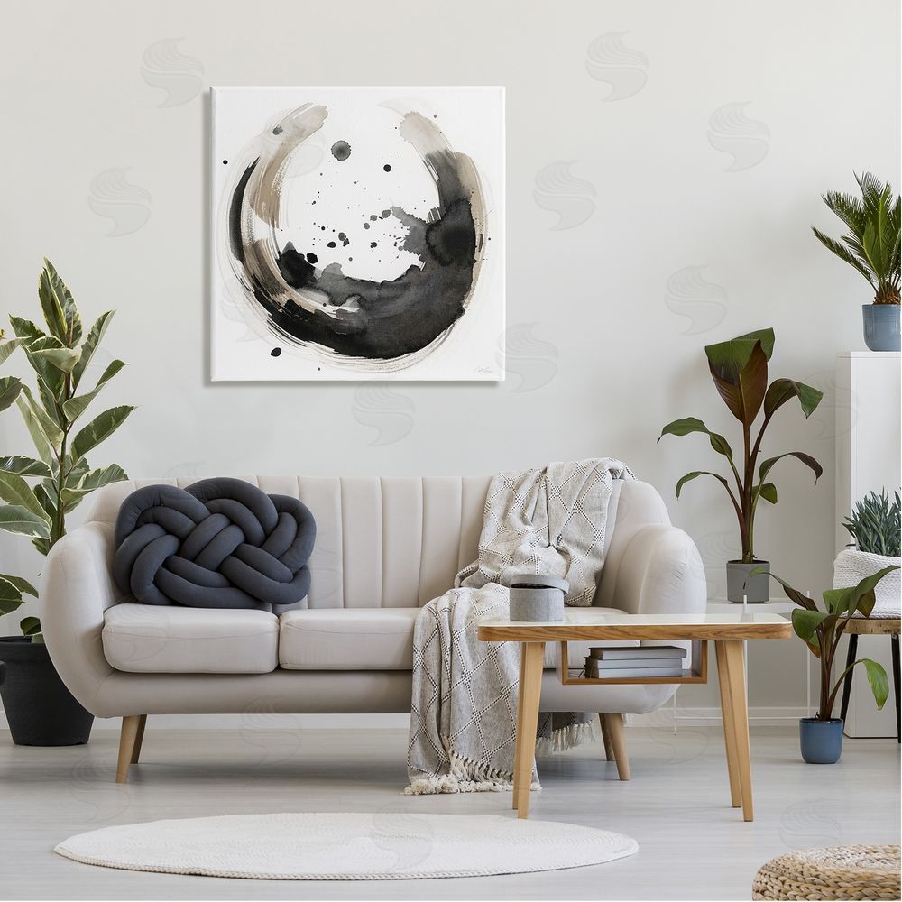 Stella Chang Urban Infinity Curved Abstract Painting Canvas Wall Art in Room