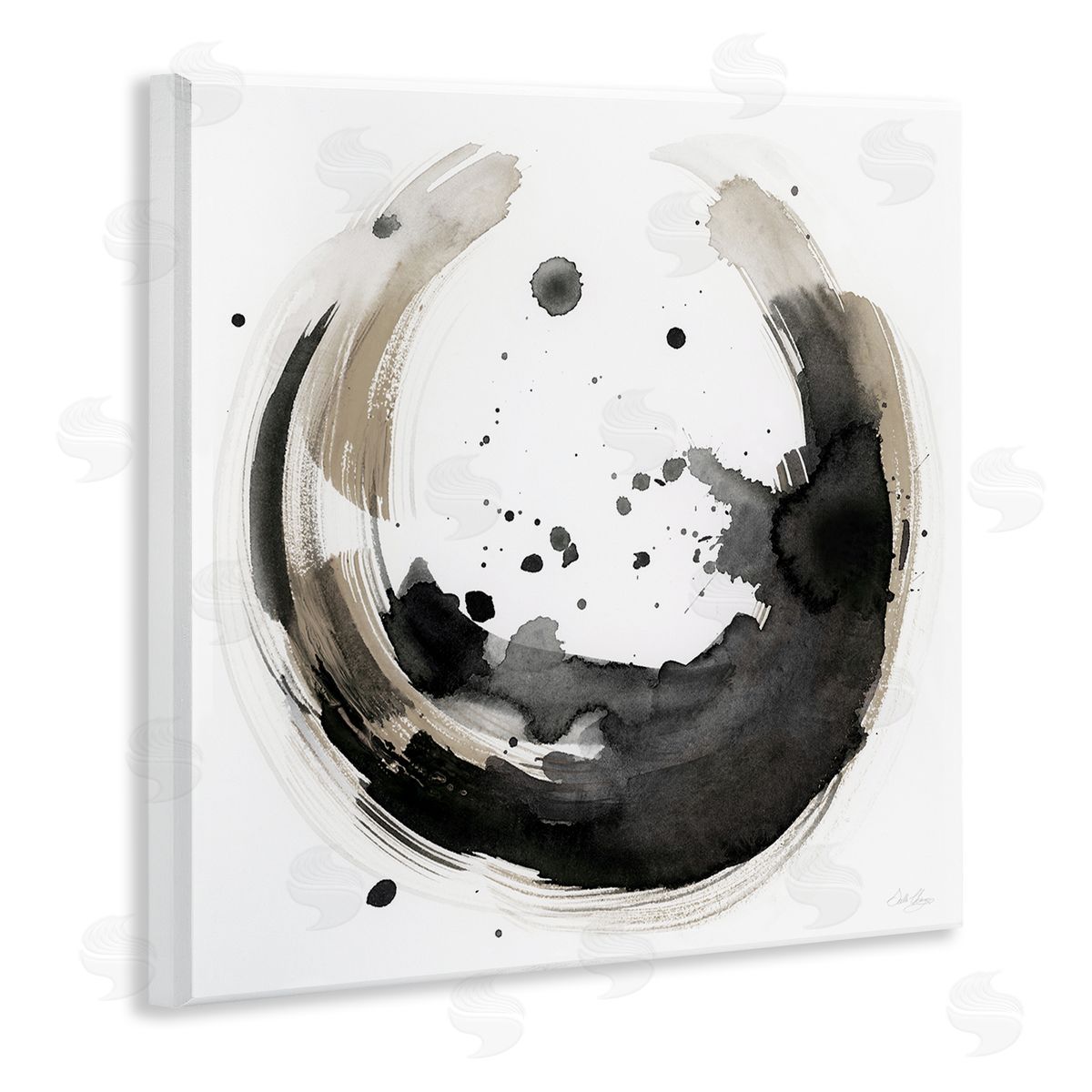 Stella Chang Urban Infinity Curved Abstract Painting Wooden Wall Plaque Art Print
