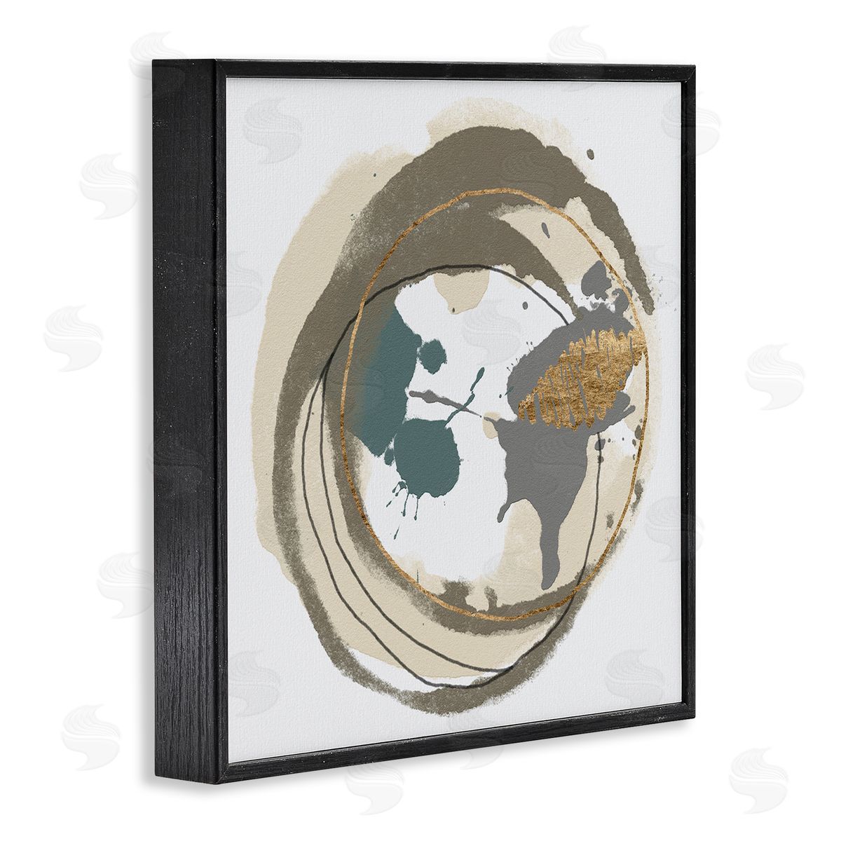 Alonzo Saunders Contemporary Circles Overlapping Abstract Black Framed Glicee Wall Art Print