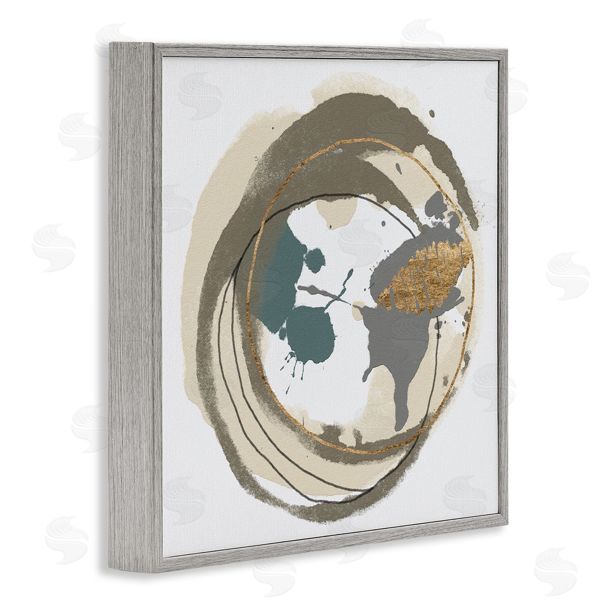 Alonzo Saunders Contemporary Circles Overlapping Abstract Gray Framed Glicee Wall Art Print