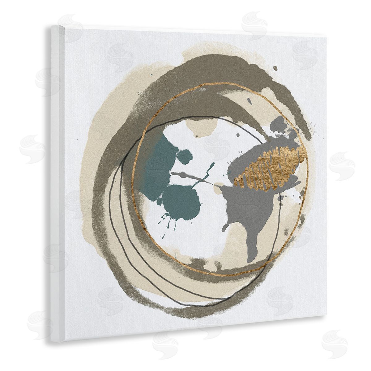 Alonzo Saunders Contemporary Circles Overlapping Abstract Wooden Wall Plaque Art Print