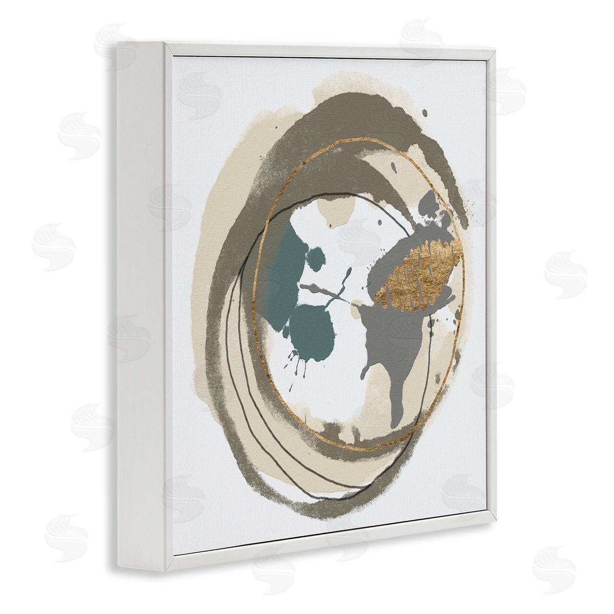 Alonzo Saunders Contemporary Circles Overlapping Abstract White Framed Glicee Wall Art Print