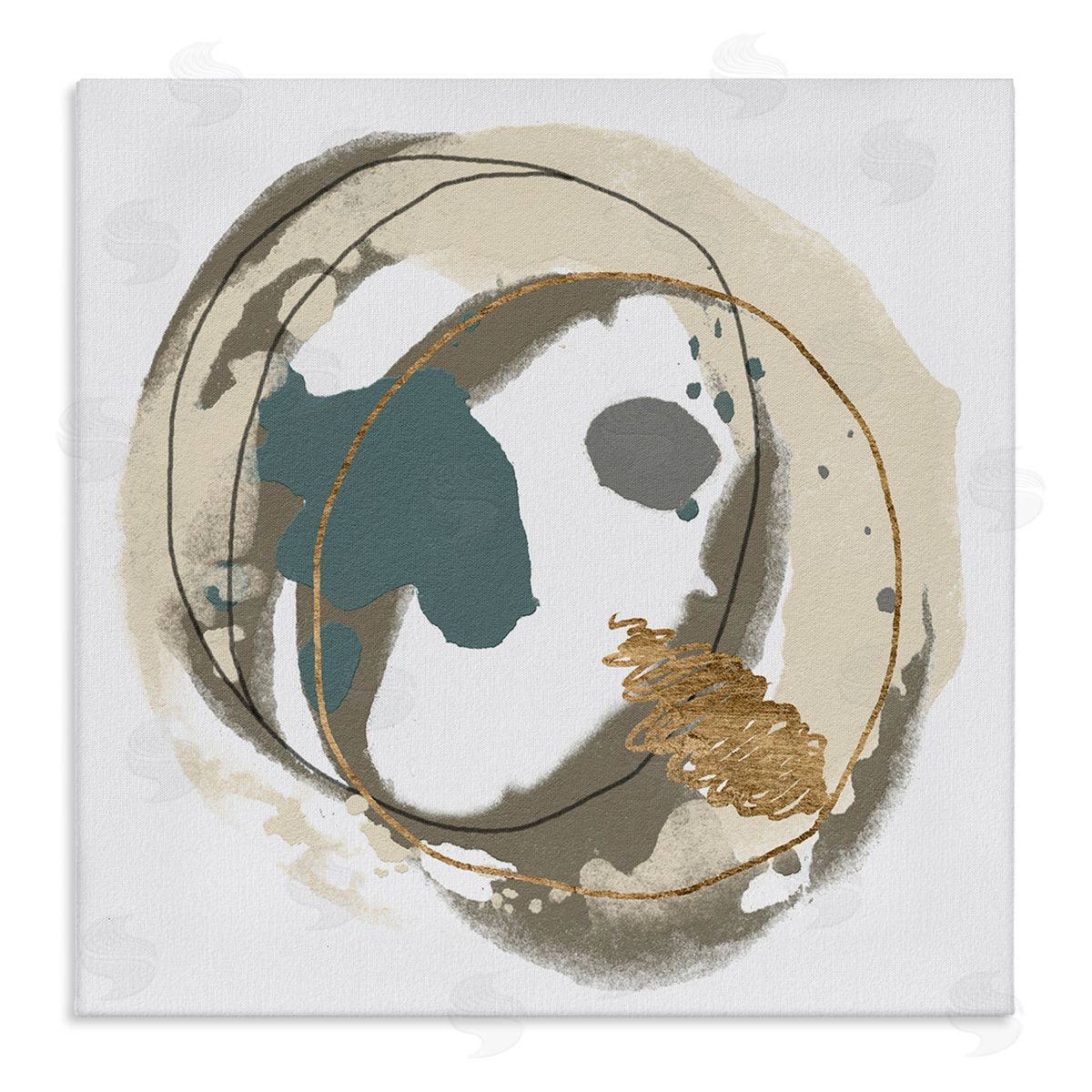 Alonzo Saunders Circular Inclusion Abstract Shapes Stretched Canvas Wall Art Print