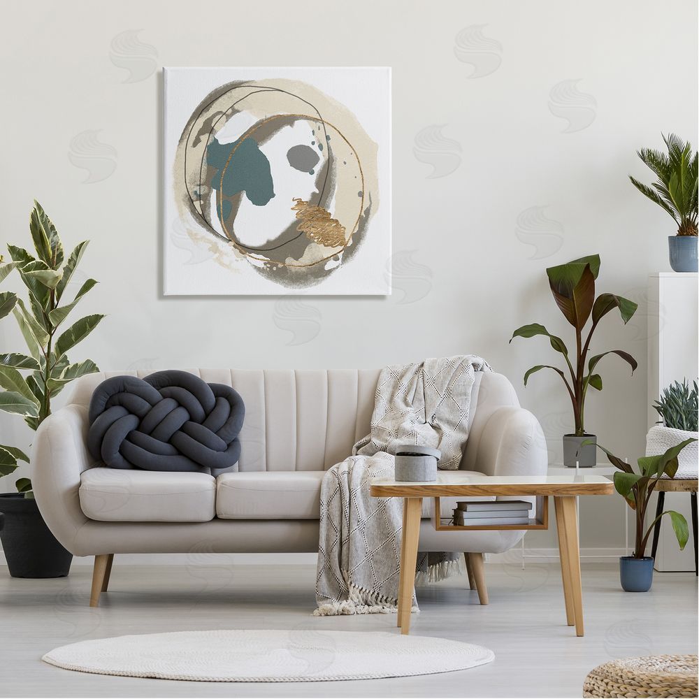 Alonzo Saunders Circular Inclusion Abstract Shapes Canvas Wall Art in Room