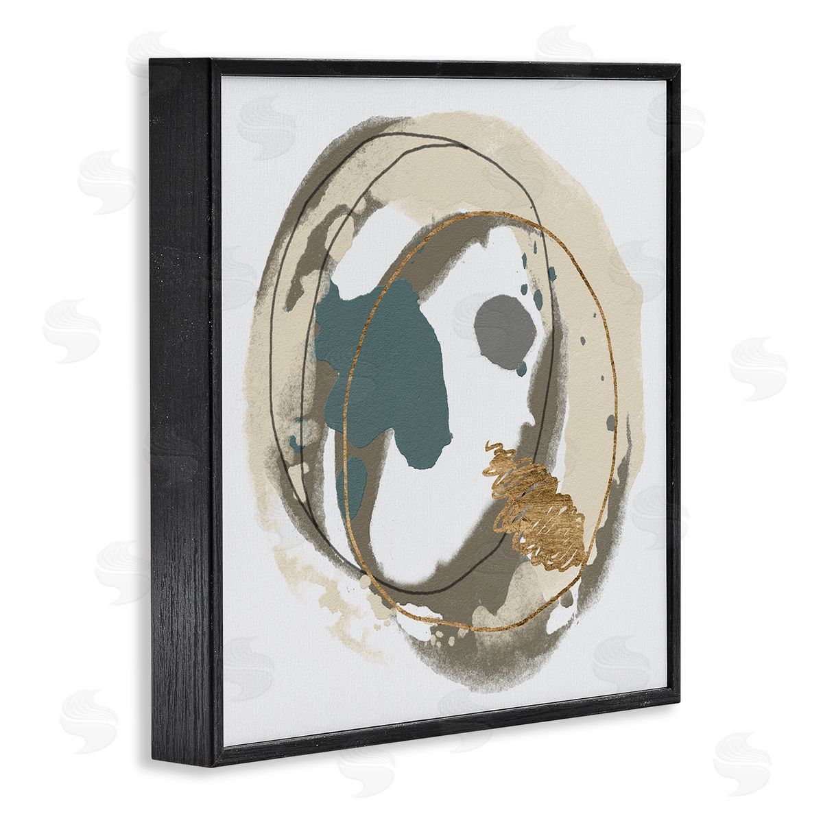Alonzo Saunders Circular Inclusion Abstract Shapes Black Framed Glicee Wall Art Print