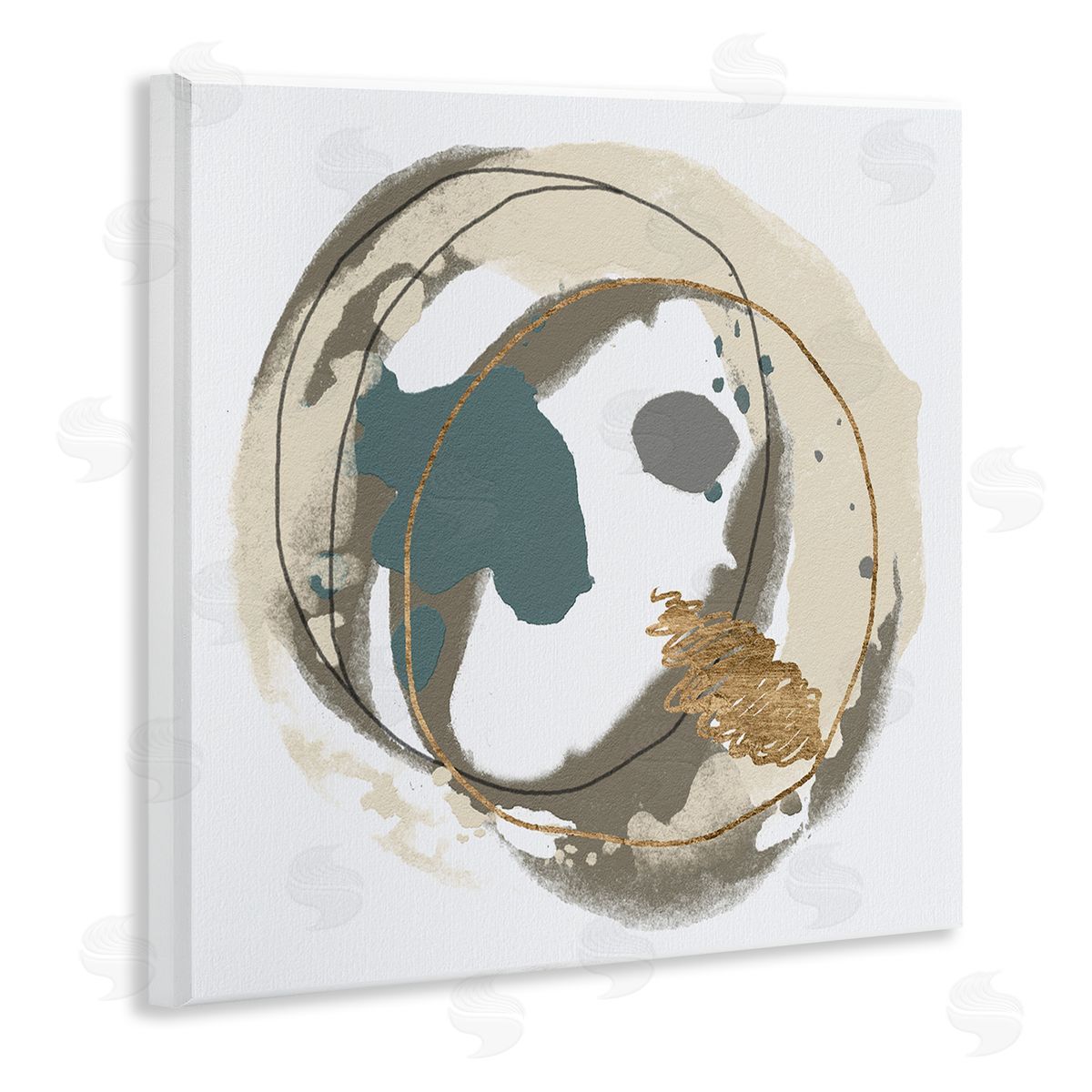 Alonzo Saunders Circular Inclusion Abstract Shapes Wooden Wall Plaque Art Print