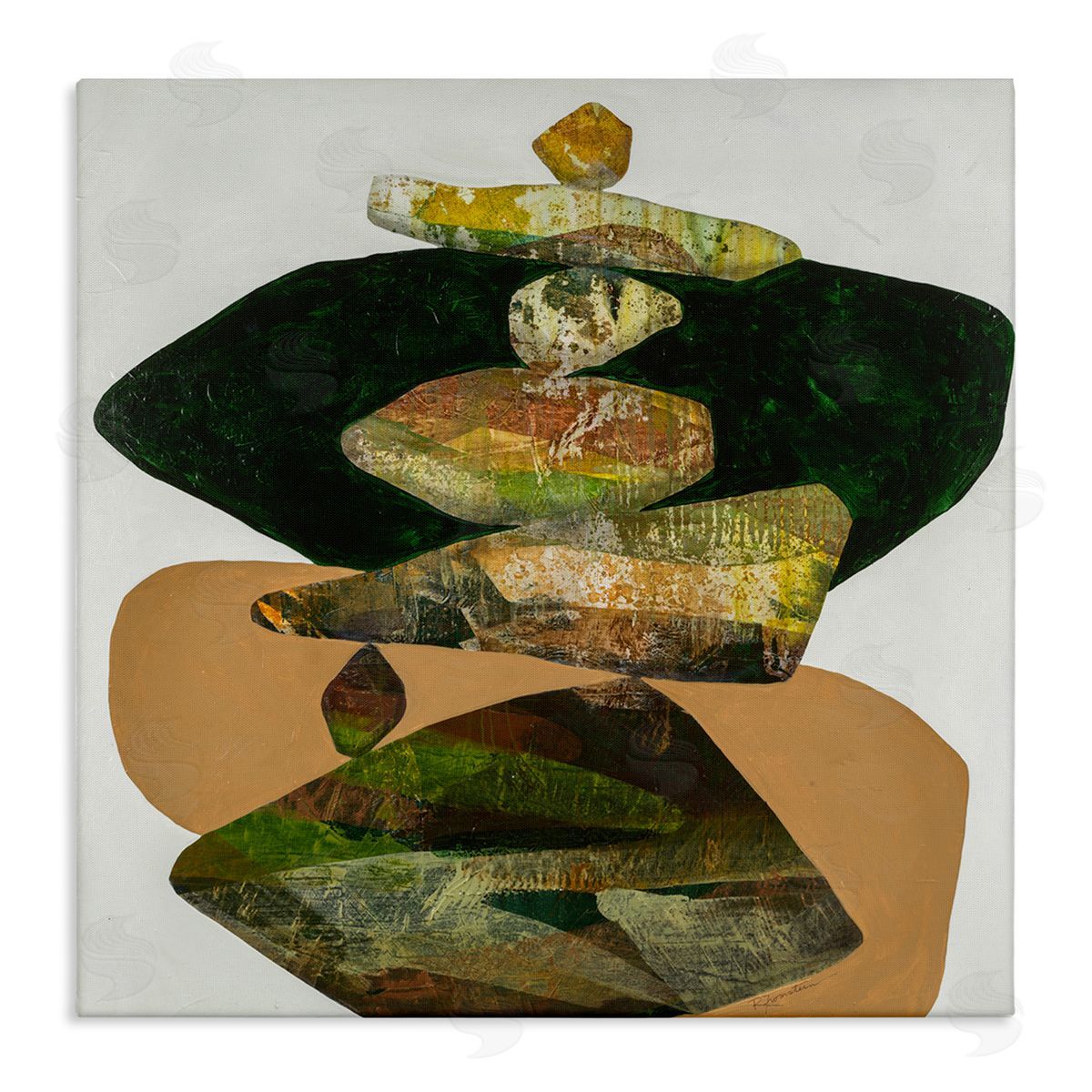 Ruth Fromstein Stacked Rocks Contemporary Nature Stretched Canvas Wall Art Print