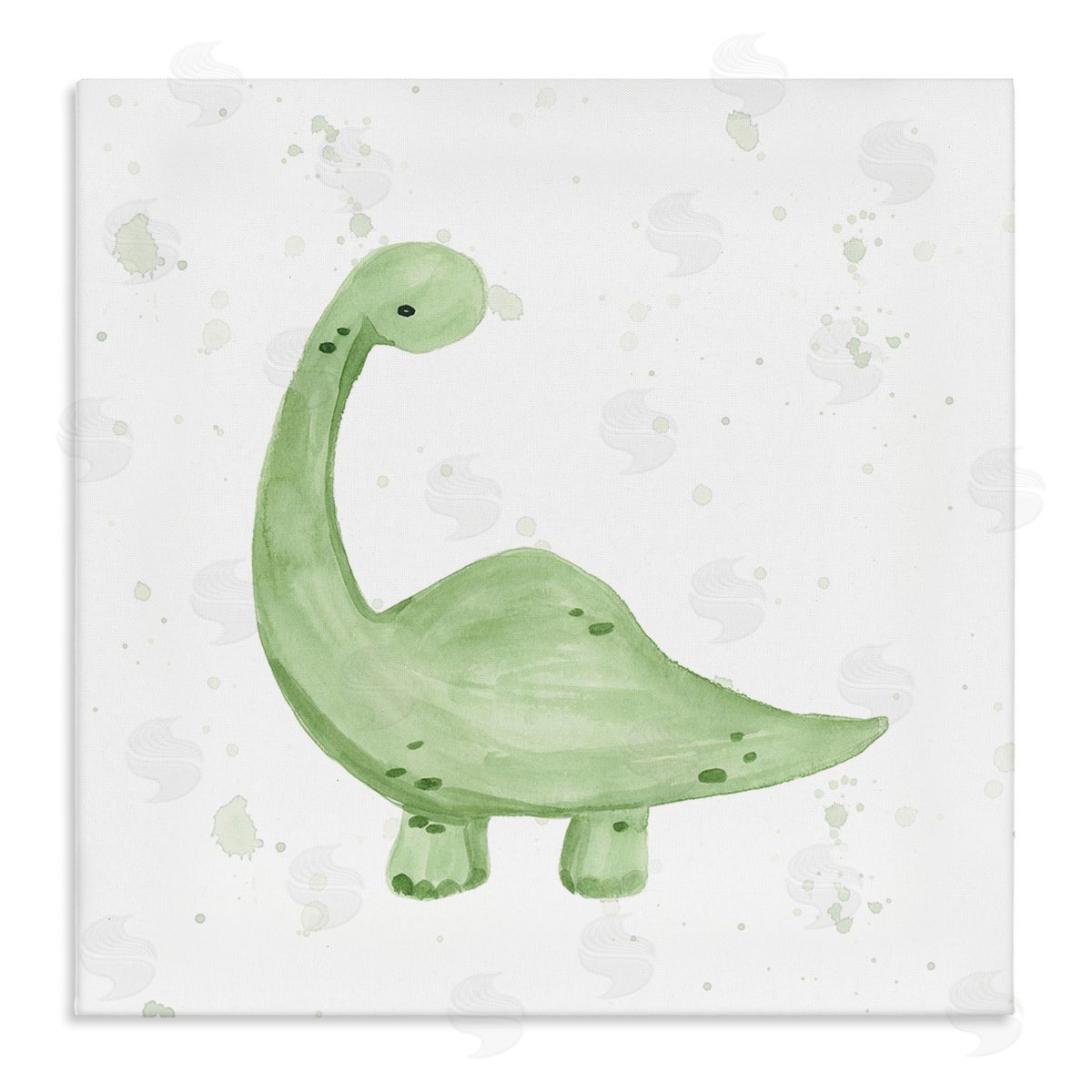Lucille Price Soft Green Pastel Dinosaur Stretched Canvas Wall Art Print