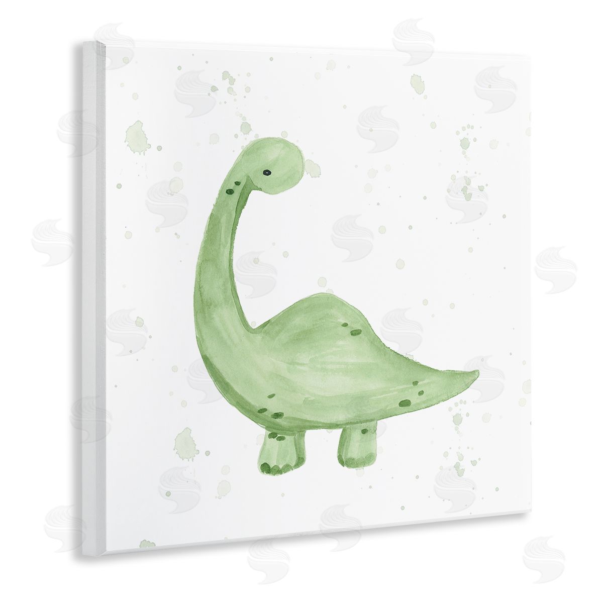 Lucille Price Soft Green Pastel Dinosaur Wooden Wall Plaque Art Print