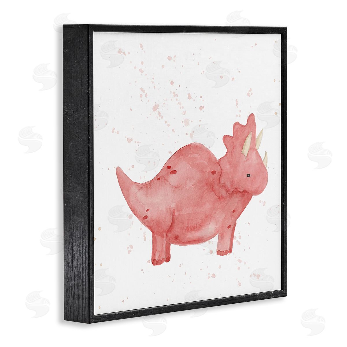 Lucille Price Pink Triceratops Dinosaur Animal Black Framed Glicee Wall Art Print
