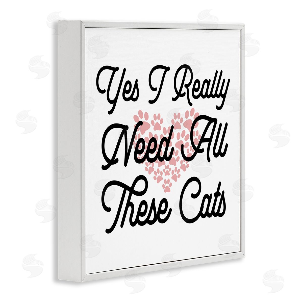 Stupell Studio Yes I Need These Cats Funny Pet White Framed Glicee Wall Art Print
