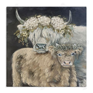 Sara G. Designs | Highland Cattle with Flower Garlands