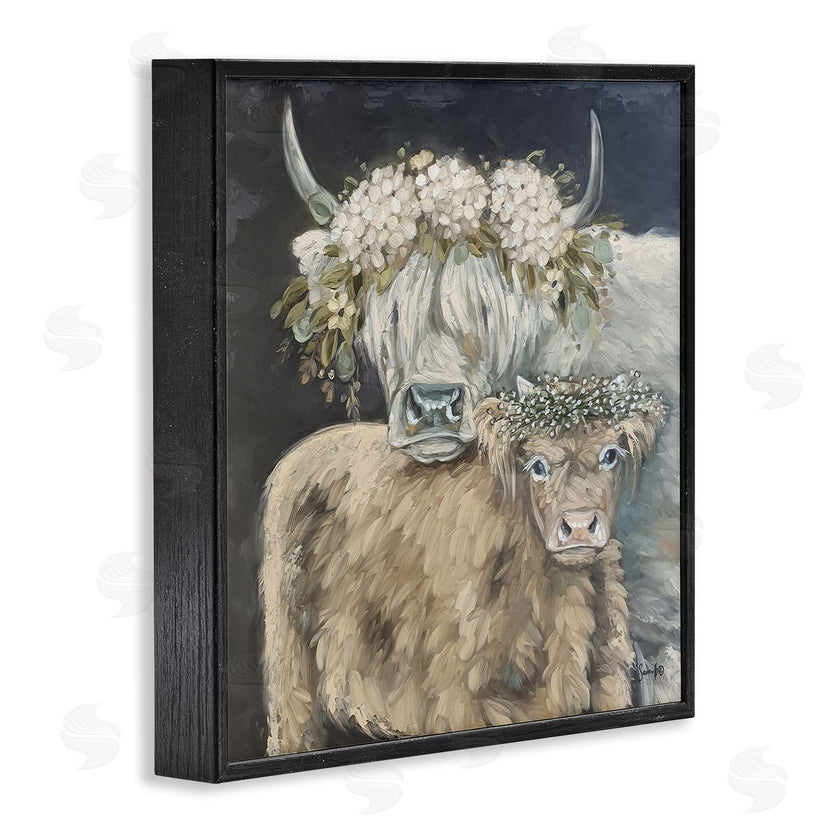 Sara G. Designs | Highland Cattle with Flower Garlands