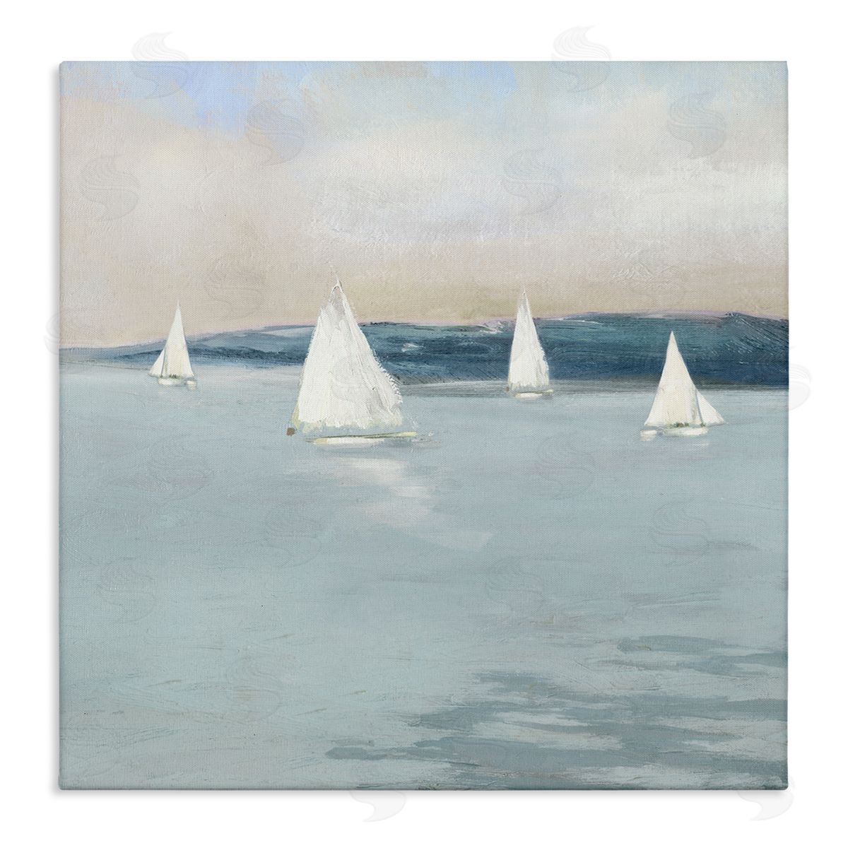 Sally Swatland Coastal Sailing Seascape Boats Stretched Canvas Wall Art Print
