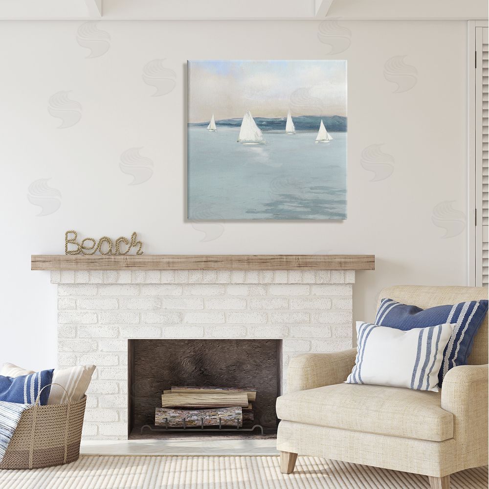 Sally Swatland Coastal Sailing Seascape Boats Canvas Wall Art in Room